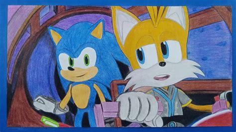 Dibujando A Sonic Y Tails Nine En La Nave Sonic Prime Drawing Sonic