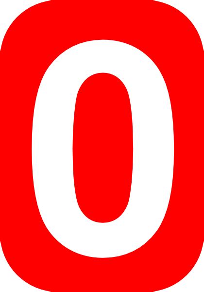 Red Rounded Rectangle With Number 0 Clip Art At Vector Clip