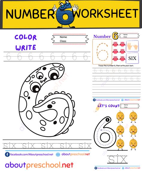 The Number 6 Worksheet