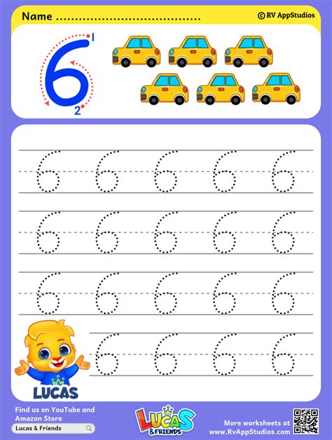 Number 6 Tracing Worksheets Count And Trace Number 6