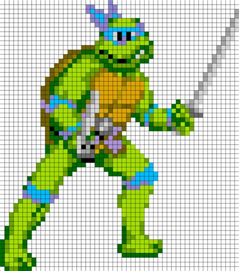 TMNT Leonardo Oversized Perler Pattern By Beave Perler Patterns