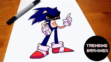 How To Draw Fnf Mod Sonic Exe V2 You Cant Run Step By Step