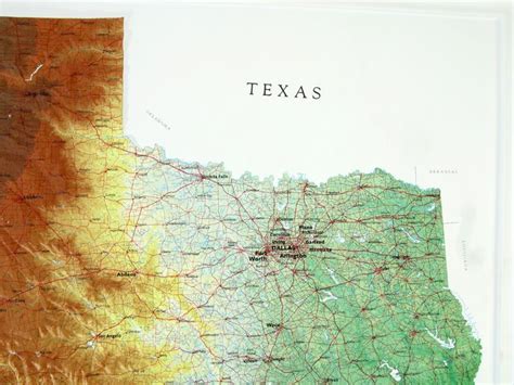 Texas 3d Raised Relief Map In 2022 Relief Map Digital Elevation