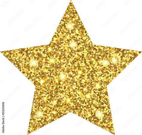 ภาพประกอบสตอก gold glitter star with sparkling light isolated on