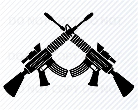 Machine Guns SVG Files For Cricut Black White Vector Etsy