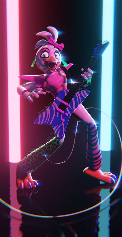 Glamrock Chica Model Render Blender Eevee Fivenightsatfreddys