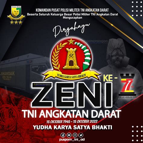 Dirgahayu Ke 77 Zeni Tni Angkatan Darat Pusat Polisi Militer Tni Ad