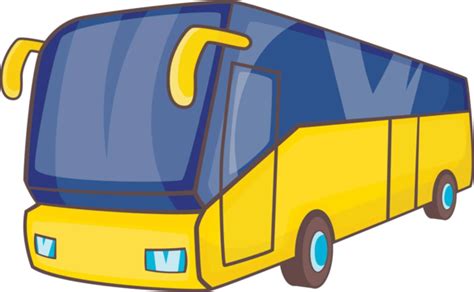 Yellow Tourist Bus Iconcartoon Style Classic Exploration Cartoon Vector