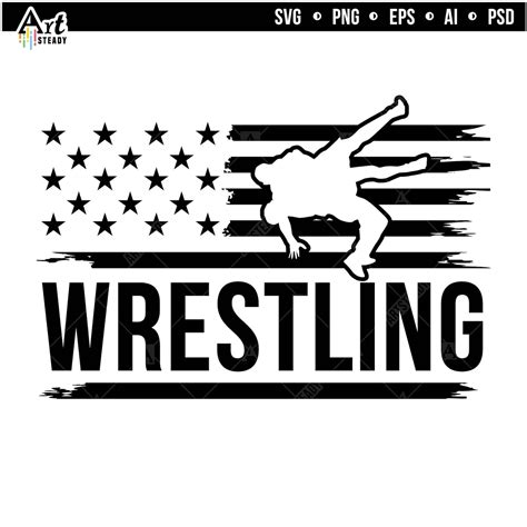 Wrestling Svg Files Usa Flag Patriotic Wrestle Theme Wrestlers Svg Or