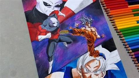 Speed Drawing Goku Vs Jiren Youtube