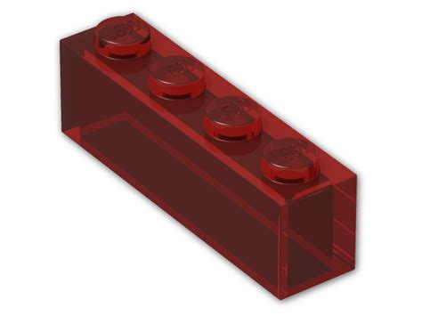 Brick 1 X 4 Without Centre Studs 3066 Transparent Red