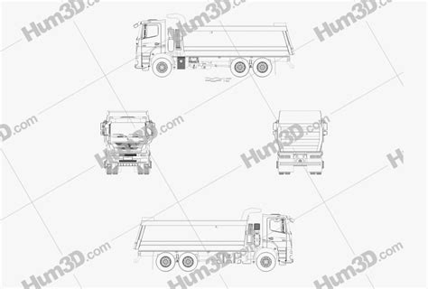 Mercedes Benz Axor Tipper Truck 2022 Blueprint 3DModels Org