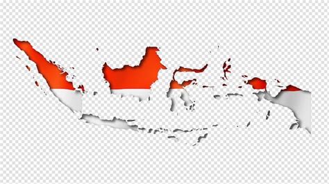 Premium Psd Indonesian Flag Map