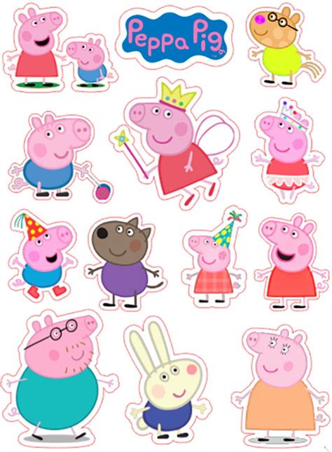 Cartela De Adesivos Peppa Pig Arquivo De Corte Silhouette No Elo7 Caa