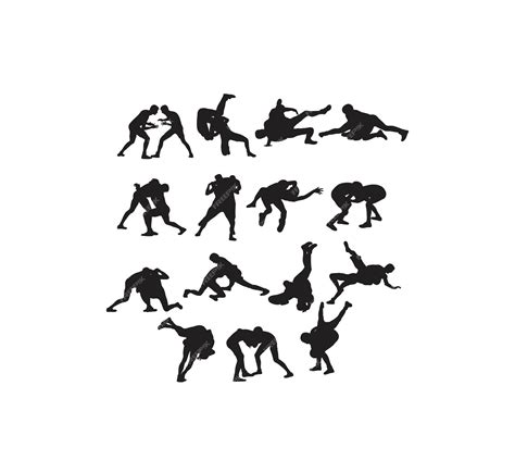 Premium Vector Wrestling Silhouettes Art Vector Design