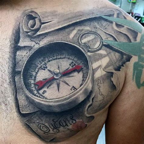 50 World Map Tattoo Designs For Men Adventure The Globe Compass