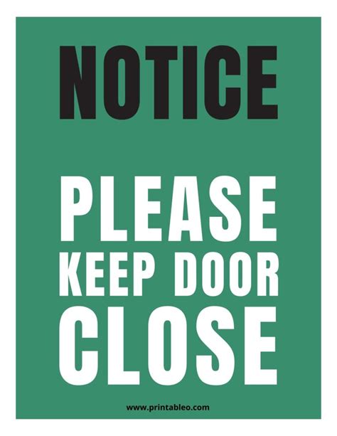 50 Printable Please Close Door Sign Printableocom