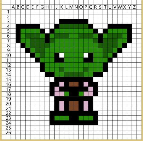 Pixel Art Star Wars Yoda Kostenloser Vorlagen Download