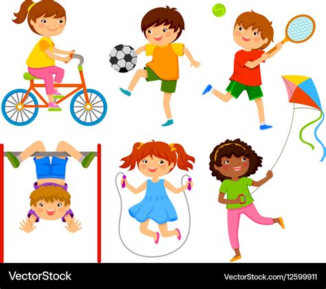 Active Kids Royalty Free Vector Image Vectorstock