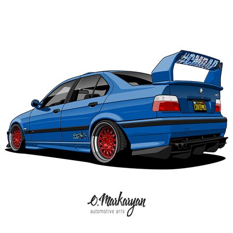 Bmw M3 E36 Sedan Vector Art Behance