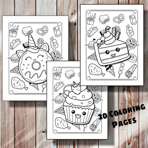 20 Printable Kawaii Food Coloring Pages Food Coloring Pages Printable