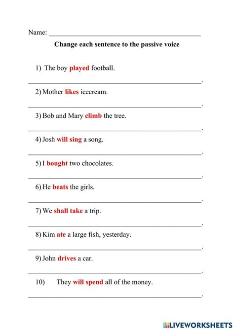 Active And Passive Voice Exercise Simple Present Simple Past