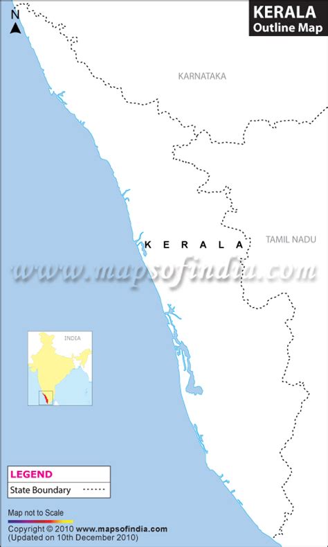 Kerala State Outline Map