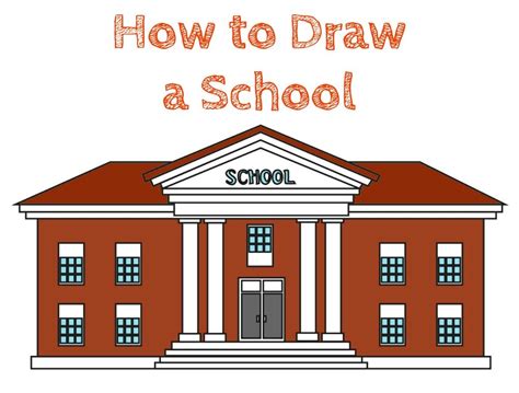 School Drawing Guide How To Draw A School Easy Easy Drawings