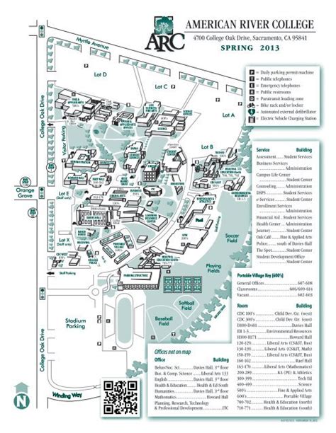 Campus Map American River College Los Rios Community