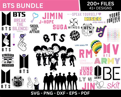 Bts Svg Bundle Bts Png Kpop Svg Files For Cricut Bt21 Svg Etsy España