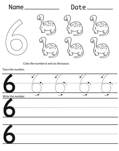 The Number 6 Worksheets