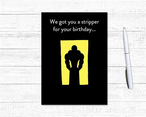 Male Stripper PRINTABLE Birthday Card Funny Birthday Card Etsy