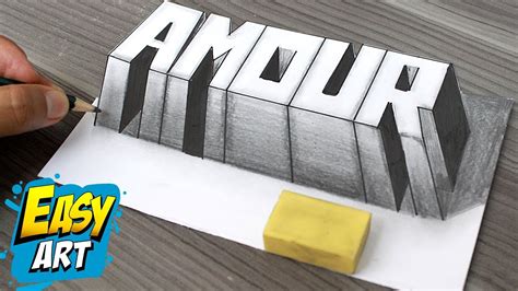 Comment Dessiner Lamour 3d How To Draw 3d Love Apprendre Les Couleurs