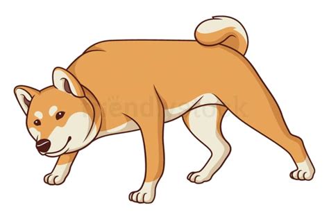 Cartoon Gorgeous Shiba Inu Vector Clip Art Illustration Friendlystock