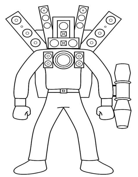 Printable Skibidi Toilet Titan Speakerman Coloring Page Free Download