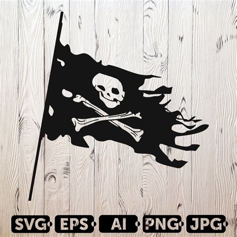 Pirate Flag SVG Cutting Files Skull Crossbones Flag Digital Etsy