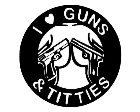 I Love Guns Tities Panel Vector Laser Cut Files SVG DXF Etsy