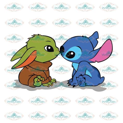 Baby Yoda And Baby Stitch Svg Starwars Svg Disney Svg Cricut File Svg