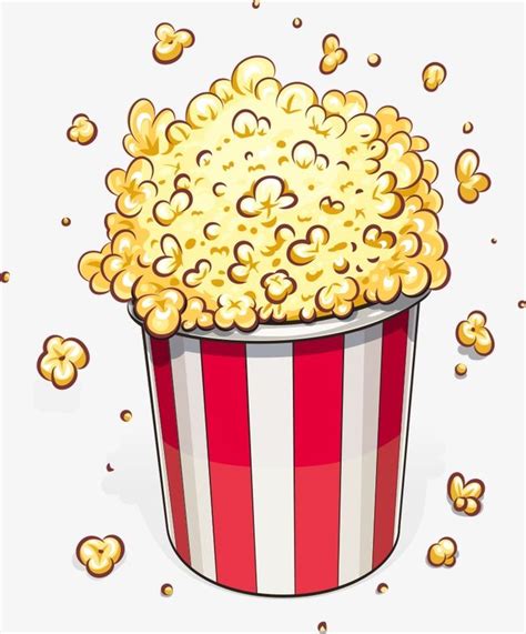 Popcorn Hd Transparent Vector Popcorn Popcorn Cartoon Popcorn Food