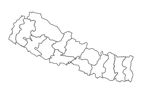 Outline Sketch Map Of Nepal With States And Cities 25843968 Vector Art