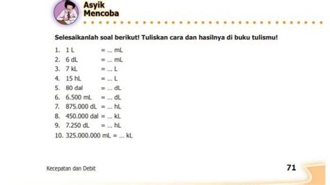 Kunci Jawaban Matematika Kelas 5 Halaman 71 Cara Menghitung Satuan