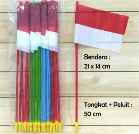 Bendera Merah Putih Stik Peluit 20pcs Bendera Tongkatstik Bendera