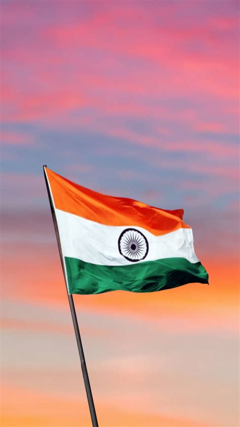 Download Indian Flag Mobile Sunset Background Wallpaper