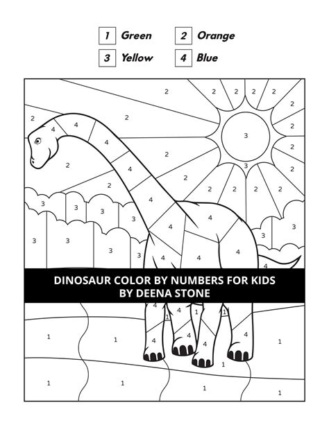 Color By Number Dinosaur Printable