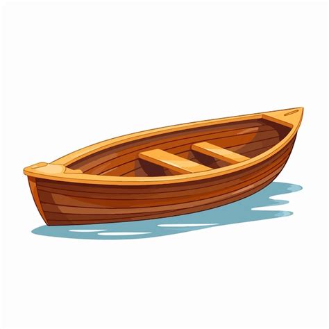 Premium Vector Cartoon Wooden Canoe Boat