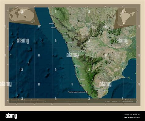 Kerala Estado De La India Mapa Satelital De Alta Resolución Lugares