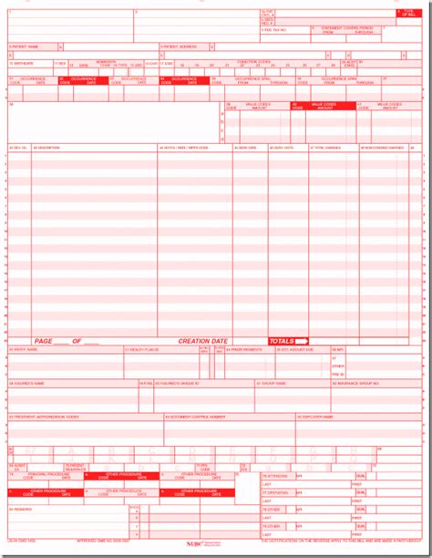 Healthcare It Emr Pms Sample Cms 1500 And Ub04 Form