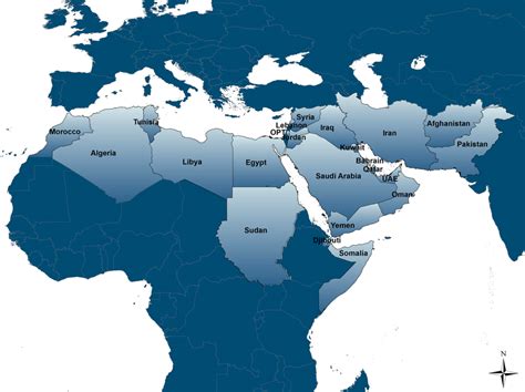 Middle East And North Africa Map Maping Resources