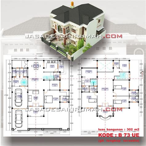 Denah Rumah Klasik Modern 2 Lantai Modern Minimalis