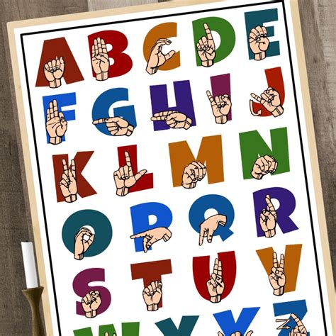 Sign Language Alphabet Chart Asl Abcs Chart Sign Language Etsy